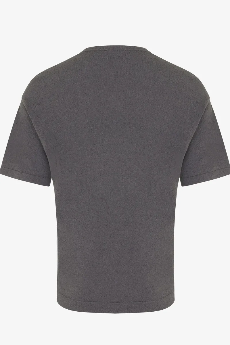 Relaxed round neck donkergrijs