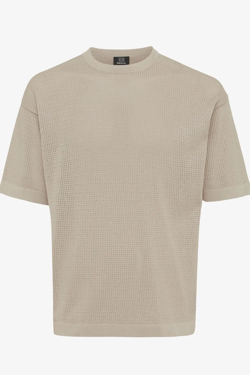 Crochet t-shirt beige