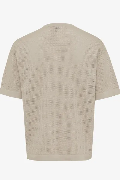 Crochet t-shirt beige