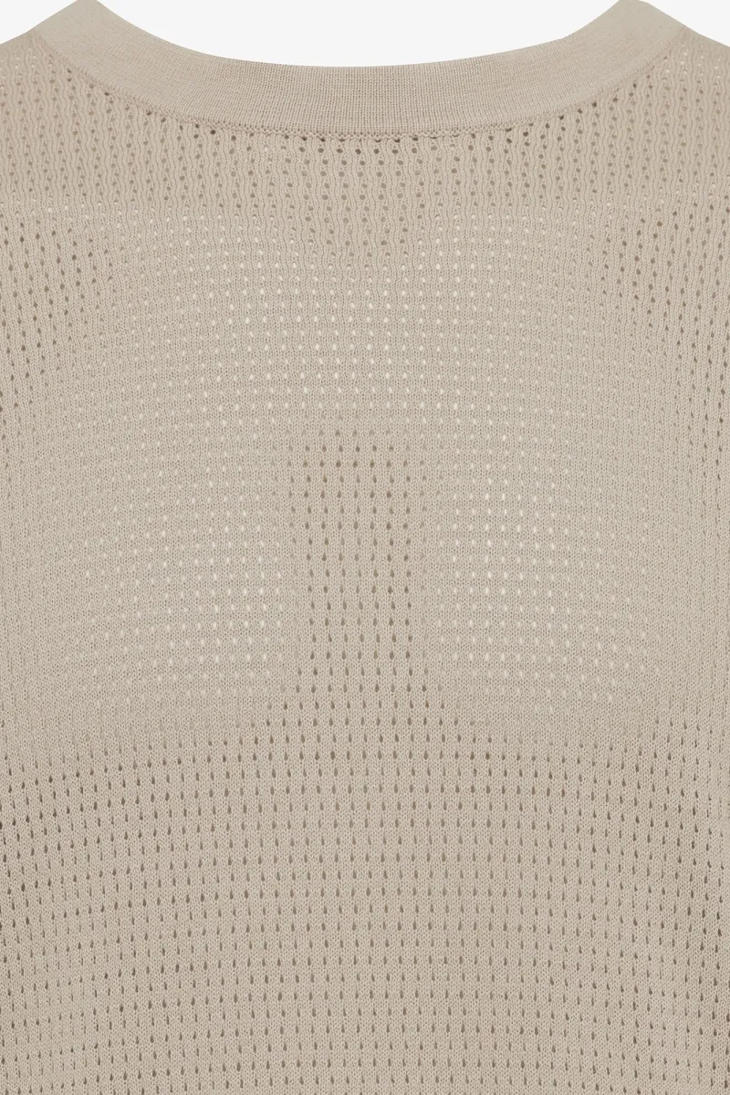 Crochet t-shirt beige