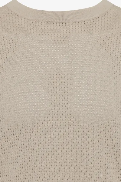 Crochet t-shirt beige