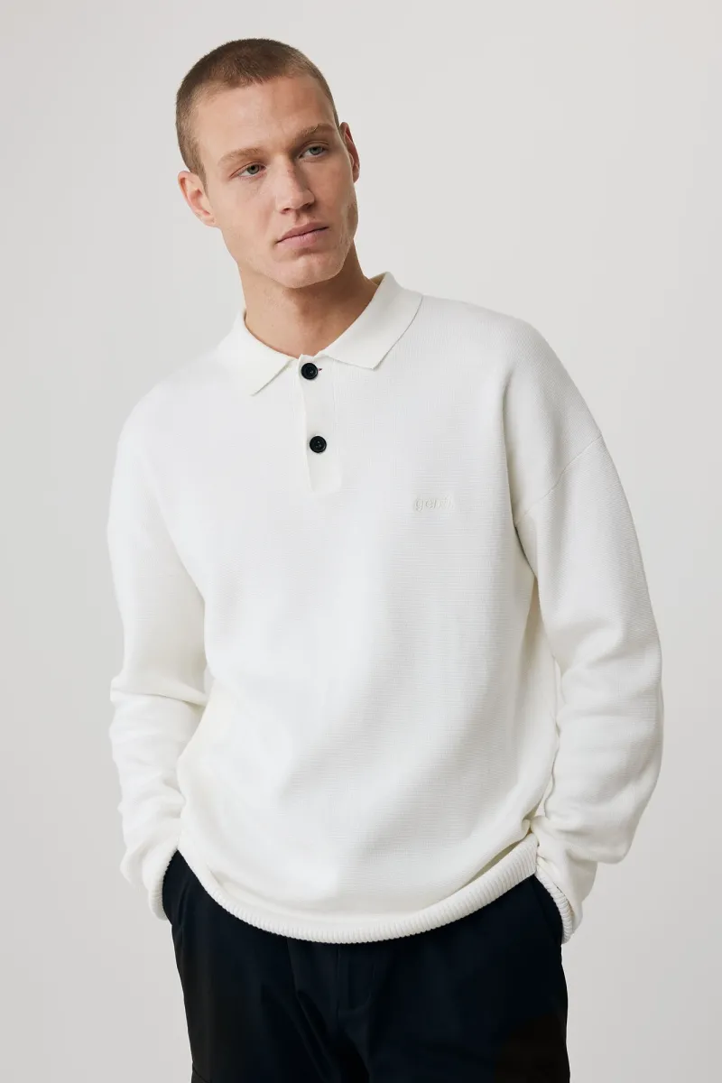 Relaxed polo LS wit