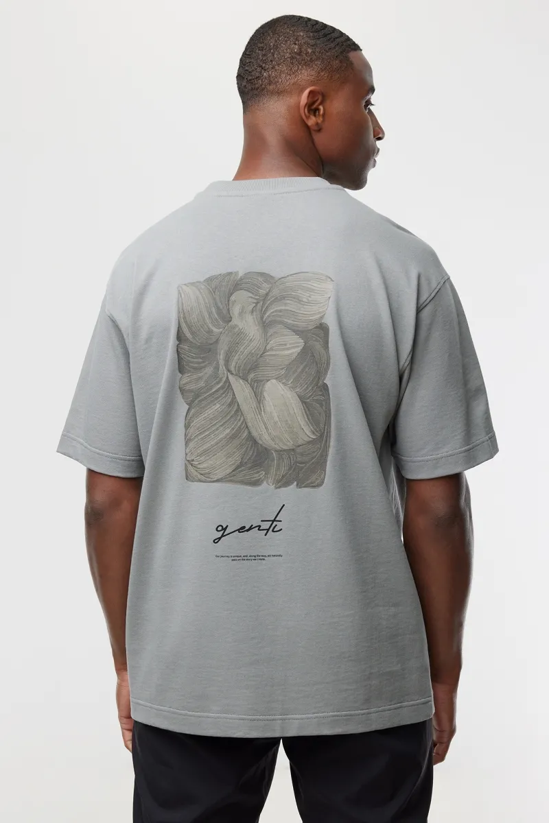 T-shirt backprint | Grijs