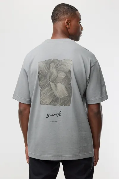 T-shirt backprint | Grijs