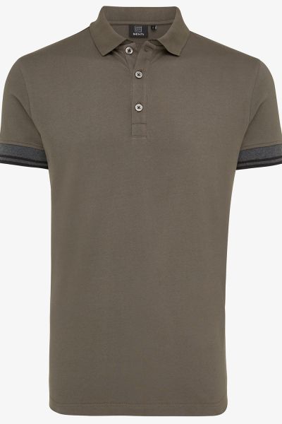 Pique stretch polo groen