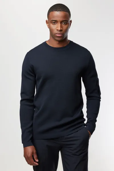 Round Neck Longsleeve | Donkerblauw