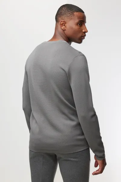 Round Neck Longsleeve | Grijs