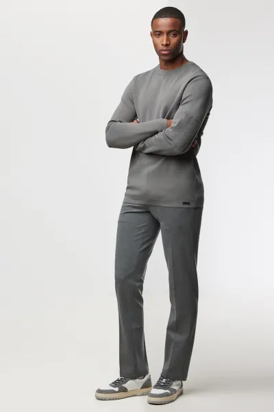 Round Neck Longsleeve | Grijs