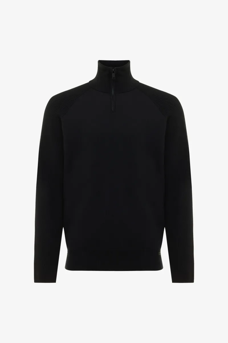 Zip Turtle Neck | Zwart