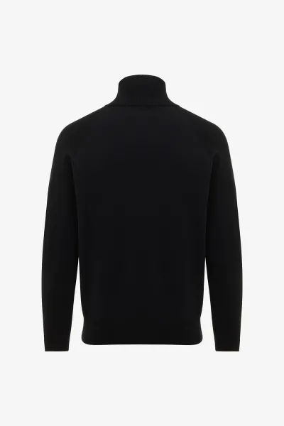 Zip Turtle Neck | Zwart