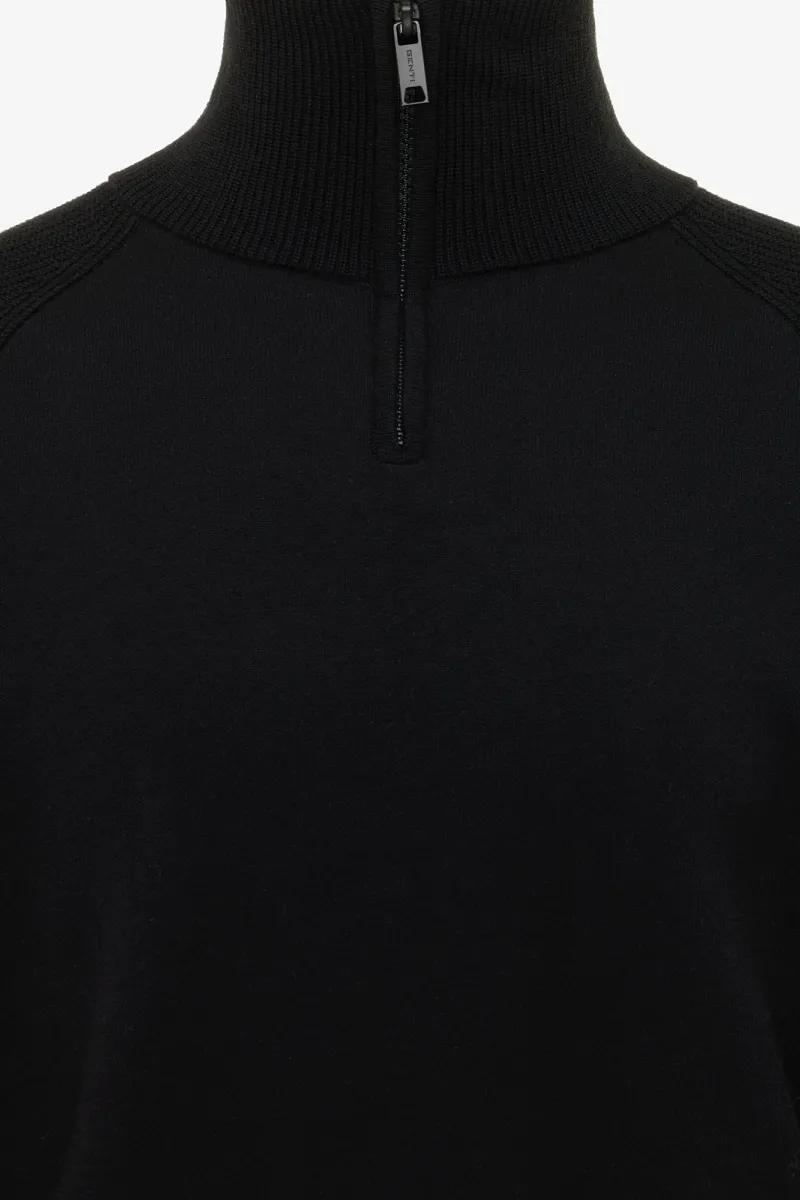 Zip Turtle Neck | Zwart