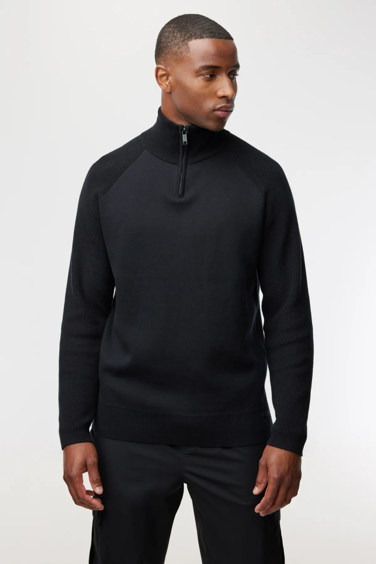 Zip Turtle Neck | Zwart