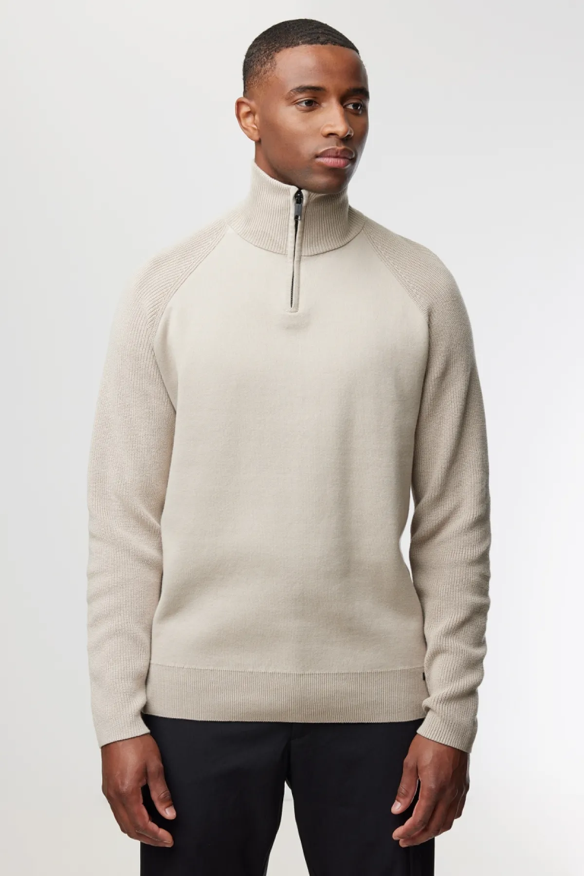Zip Turtle Neck | Gebroken wit