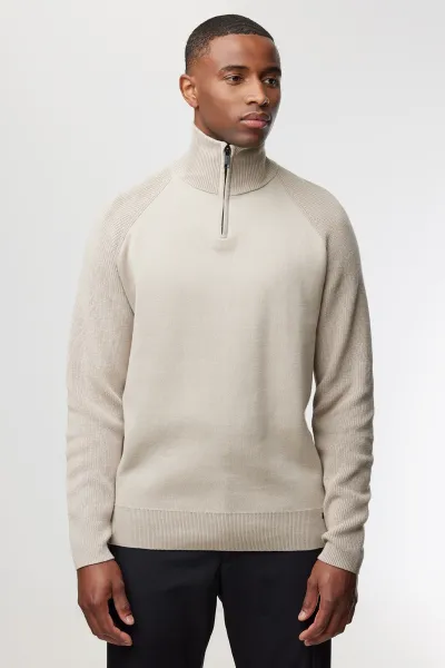 Zip Turtle Neck | Gebroken wit