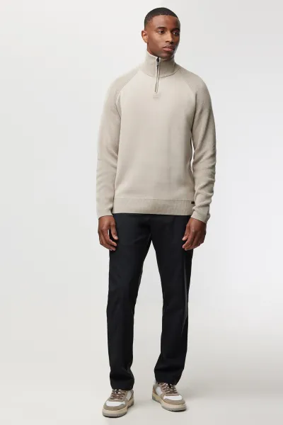 Zip Turtle Neck | Gebroken wit