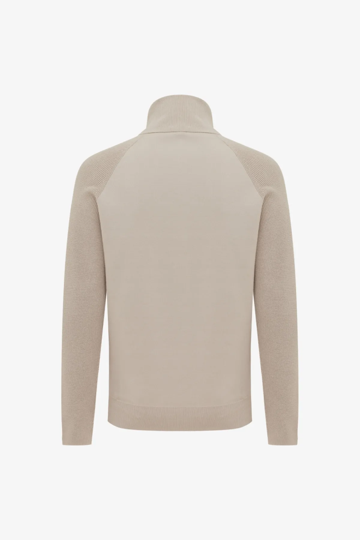 Zip Turtle Neck | Beige