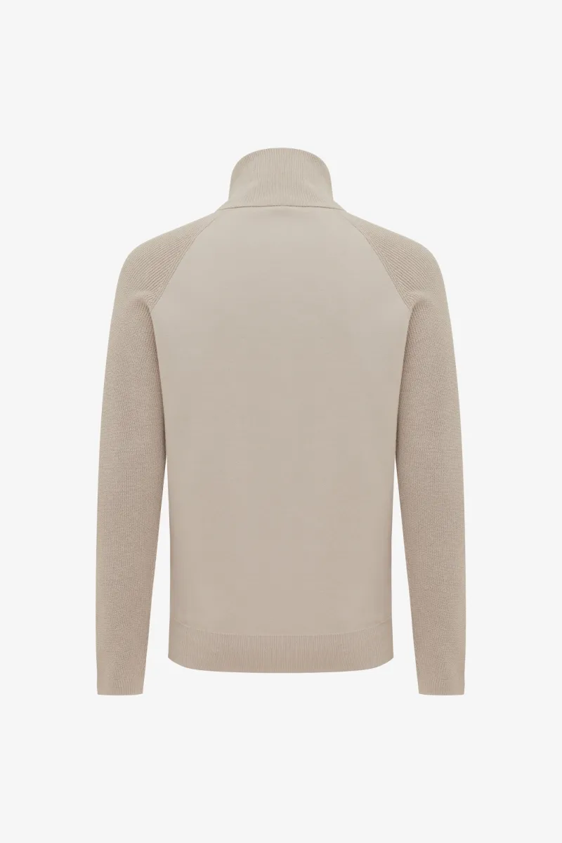 Zip Turtle Neck | Beige