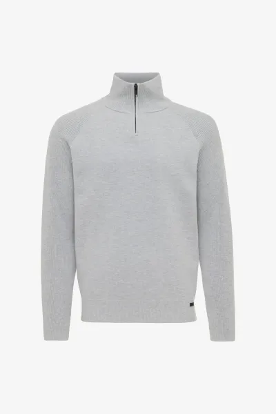 Zip Turtle Neck | Grijs