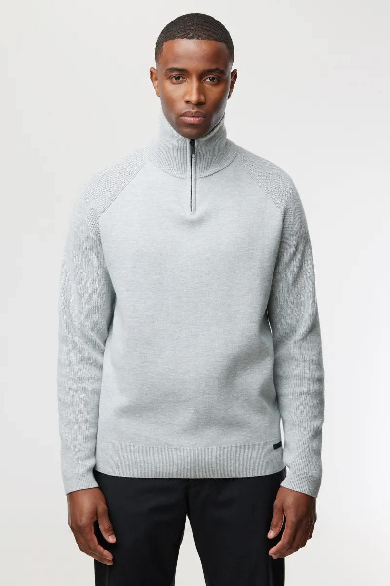 Zip Turtle Neck | Grijs