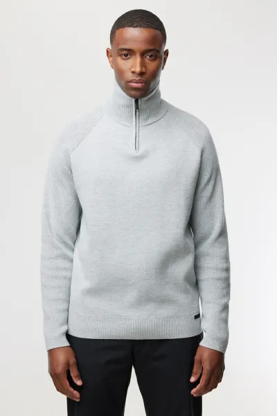 Zip Turtle Neck | Grijs