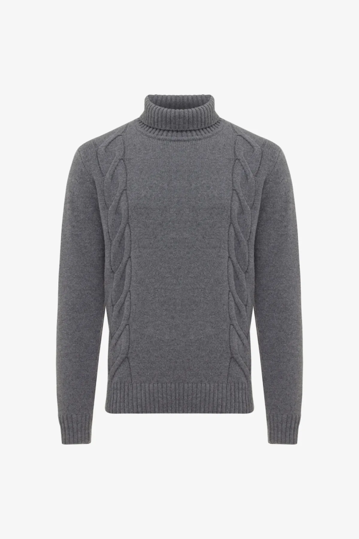 Cable Knit Roll Neck | Grijs