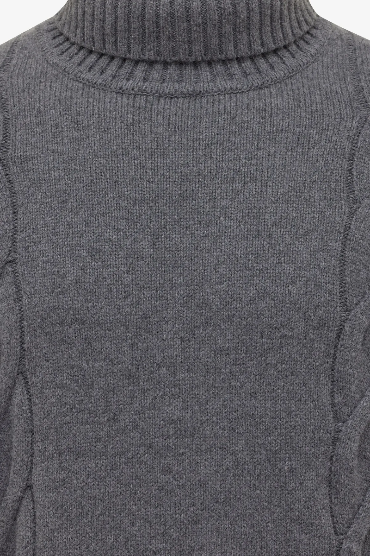 Cable Knit Roll Neck | Grijs