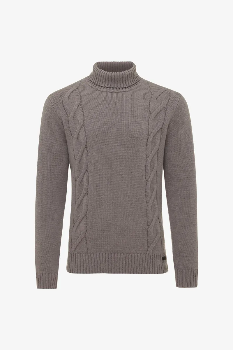 Cable Knit Roll Neck | Bruin