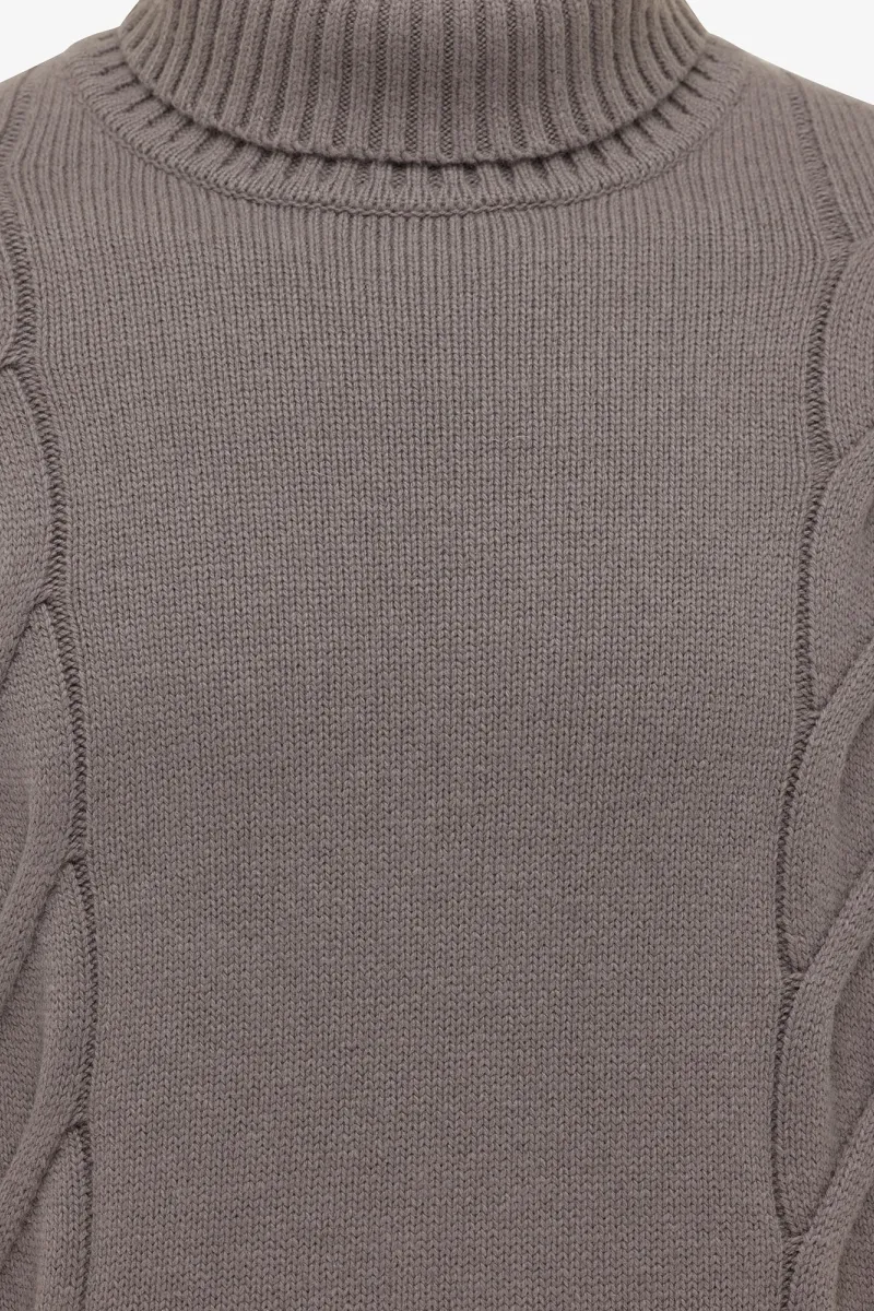 Cable Knit Roll Neck | Bruin