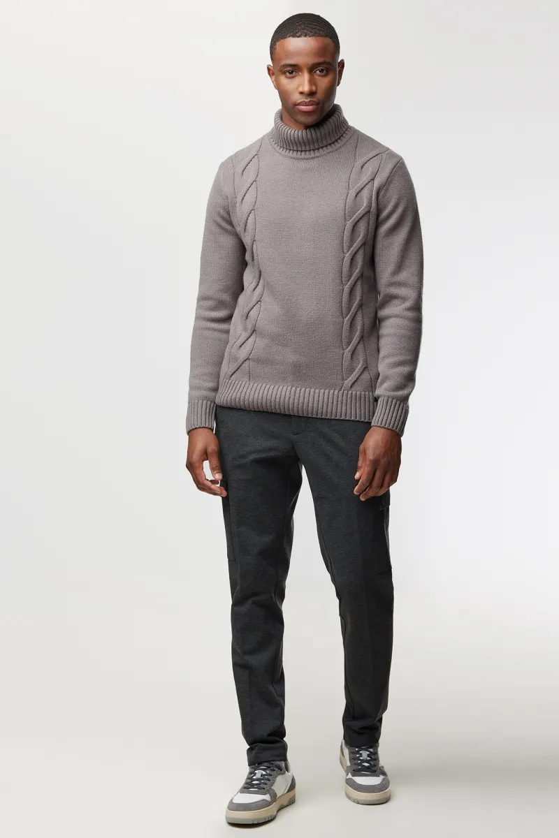 Cable Knit Roll Neck | Bruin