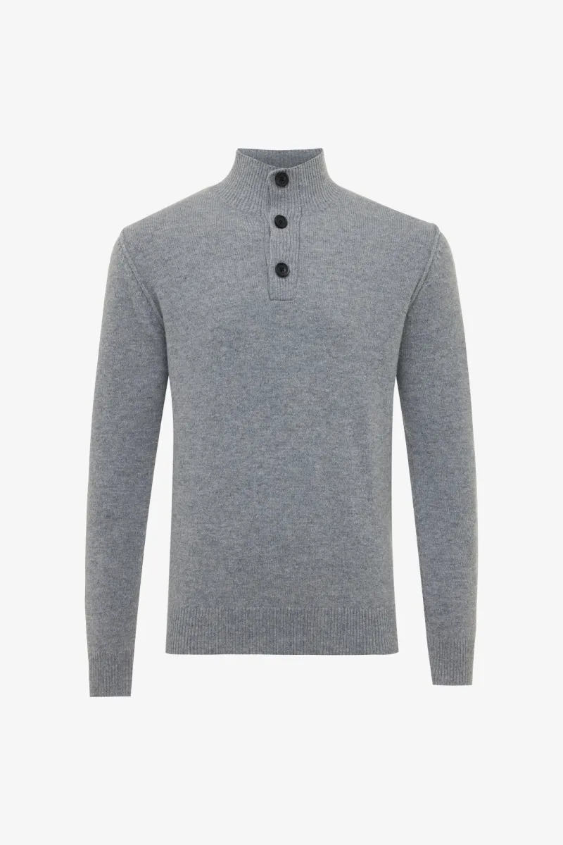 Turtleneck 3 buttons | Grijs
