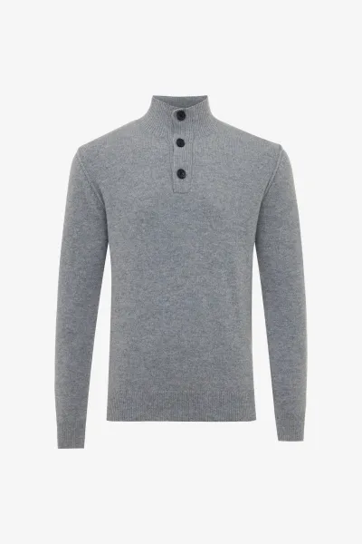 Turtleneck 3 buttons | Grijs