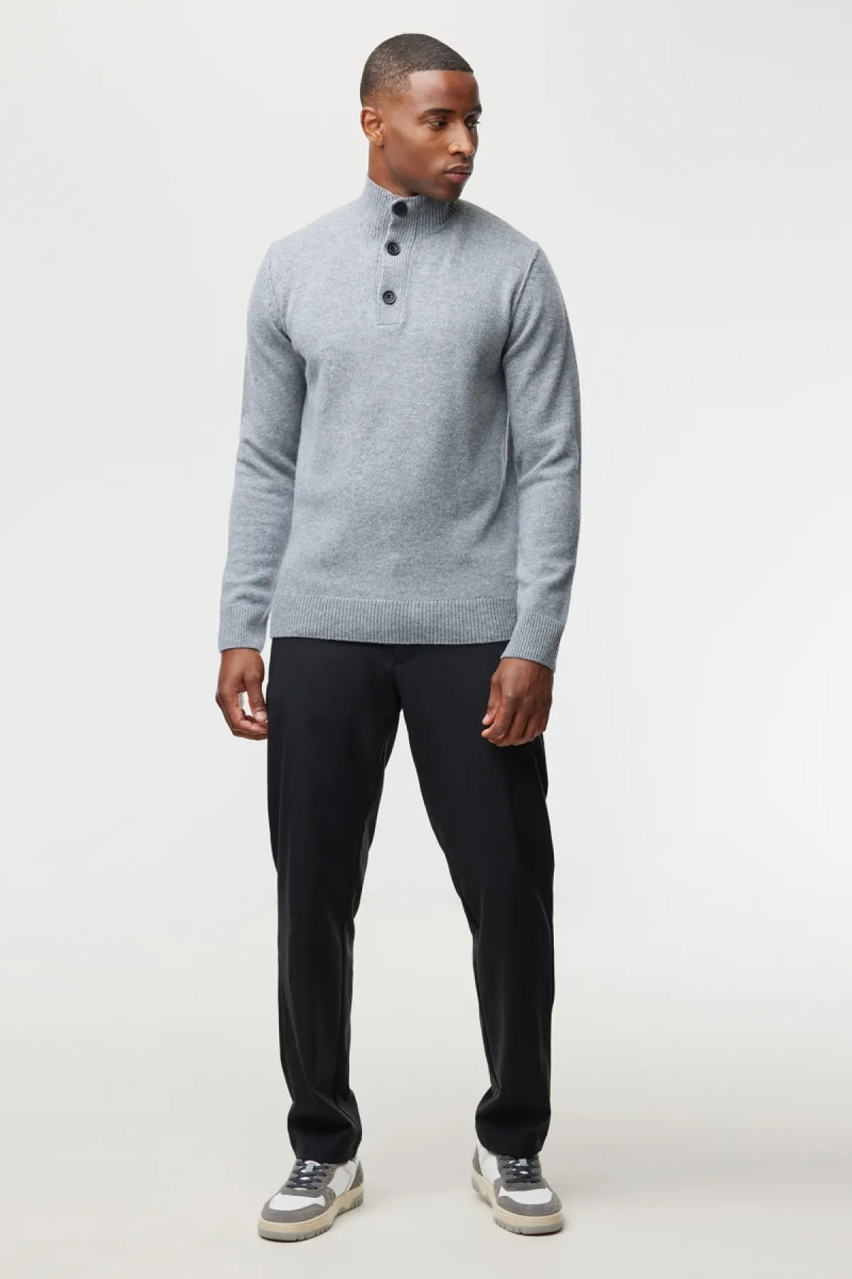 Turtleneck 3 buttons | Grijs