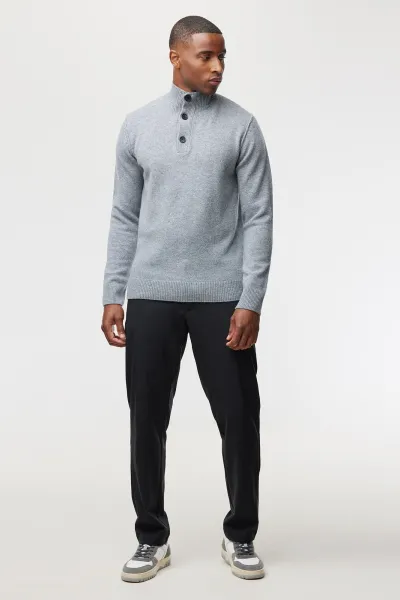 Turtleneck 3 buttons | Grijs