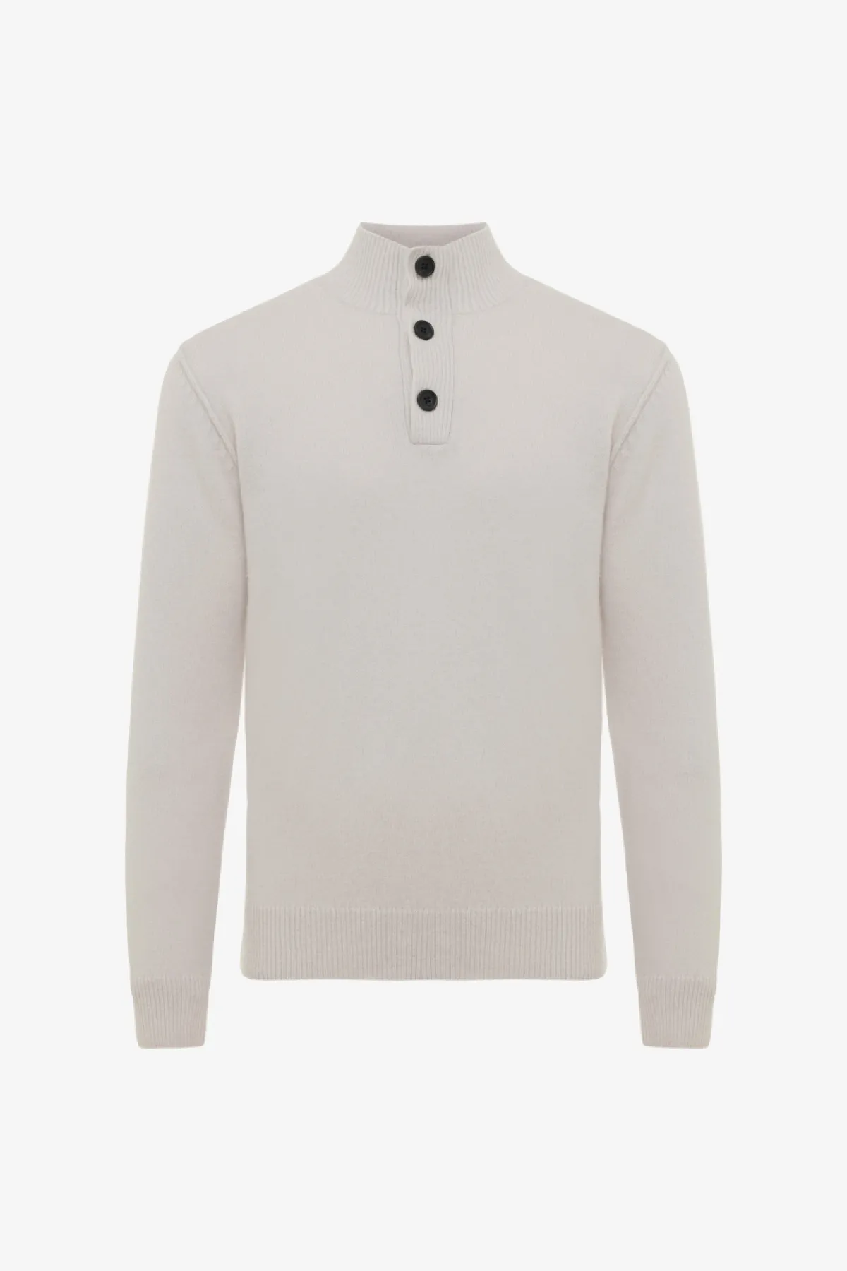 Turtleneck 3 buttons | Gebroken wit