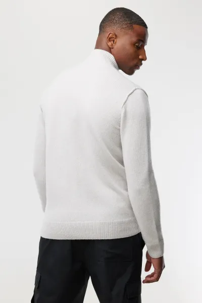 Turtleneck 3 buttons | Gebroken wit