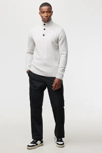 Turtleneck 3 buttons | Gebroken wit
