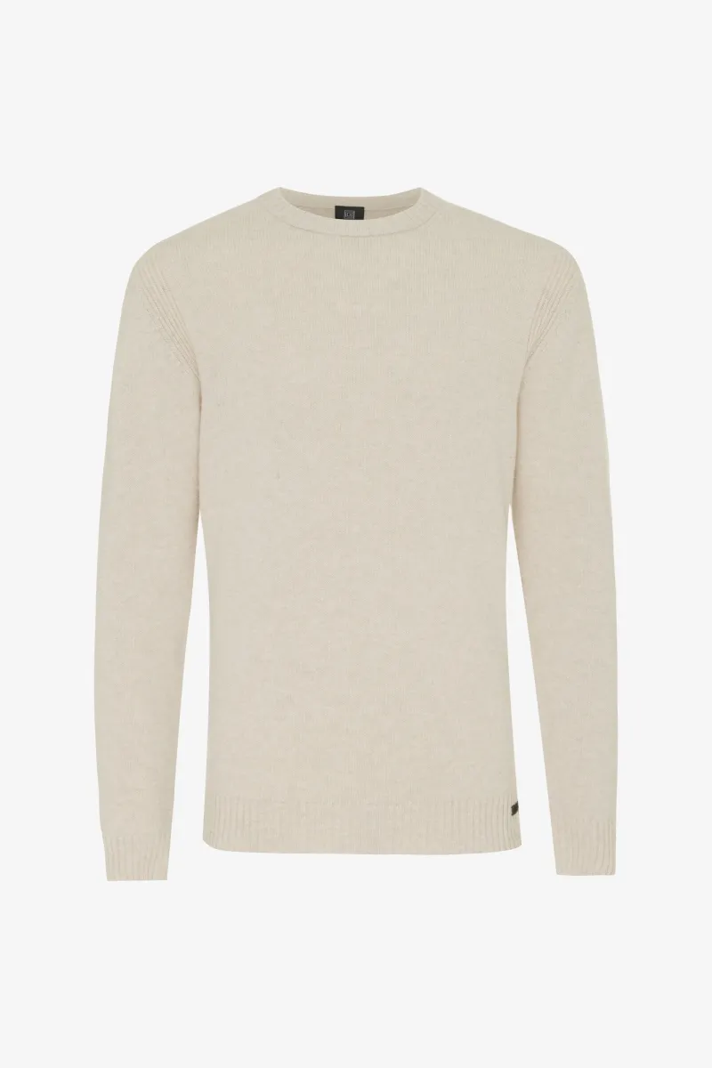 Textured Roundneck | Gebroken wit
