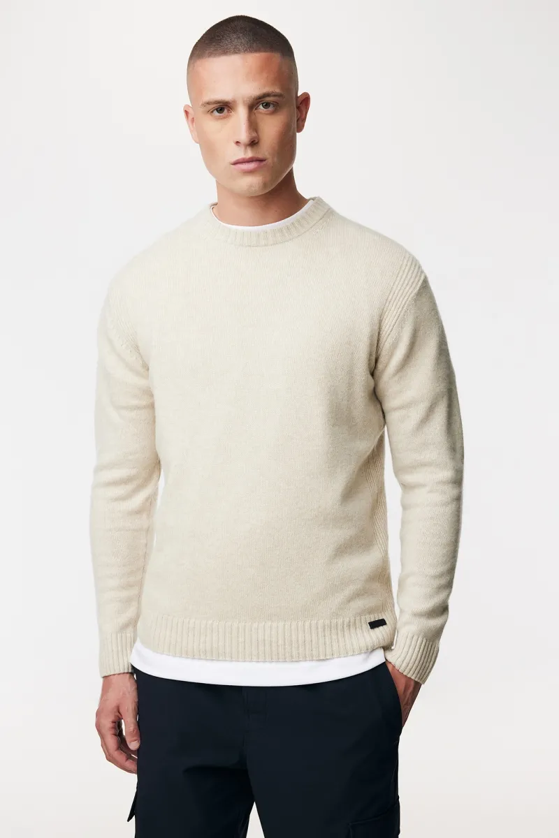Textured Roundneck | Gebroken wit
