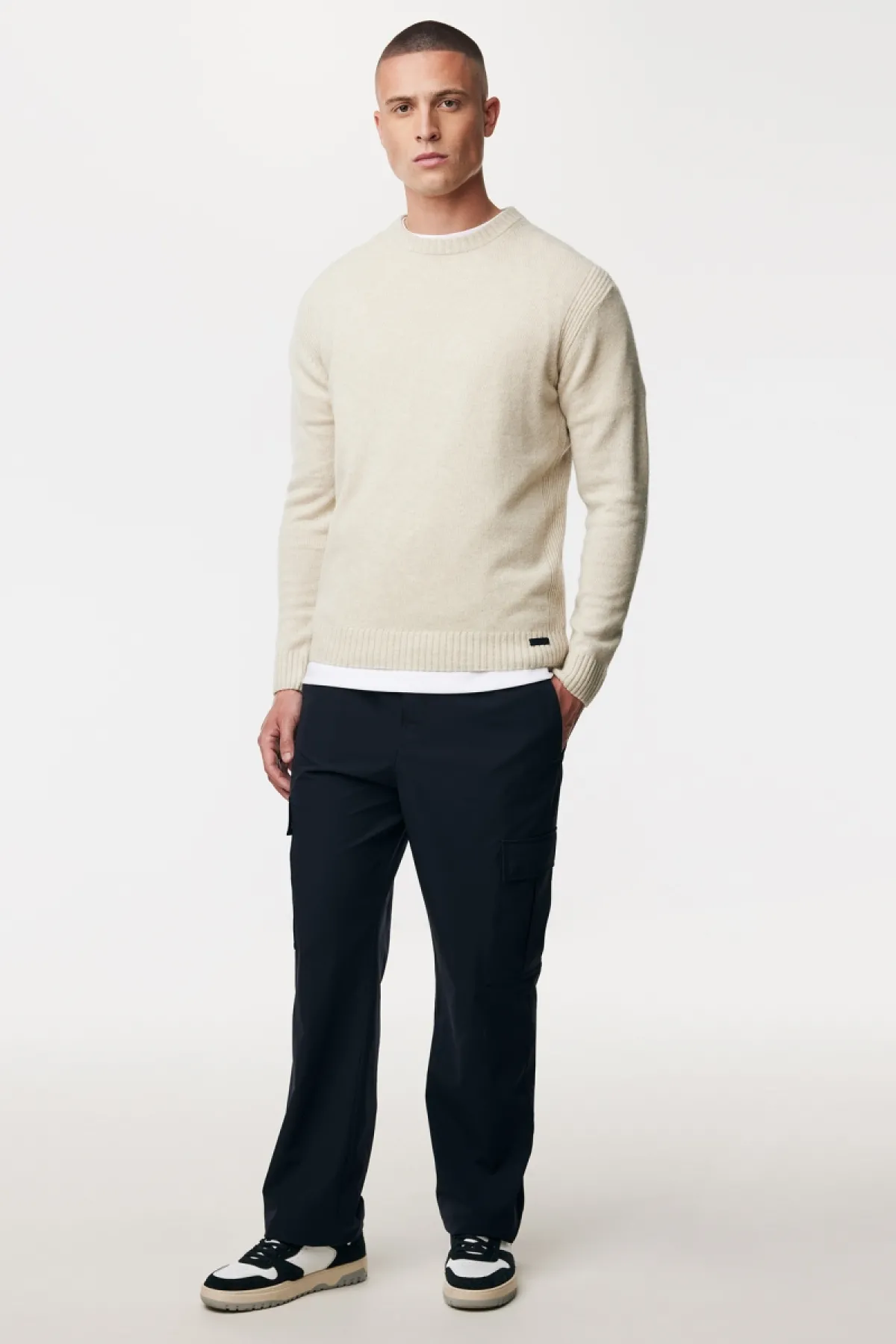 Textured Roundneck | Gebroken wit