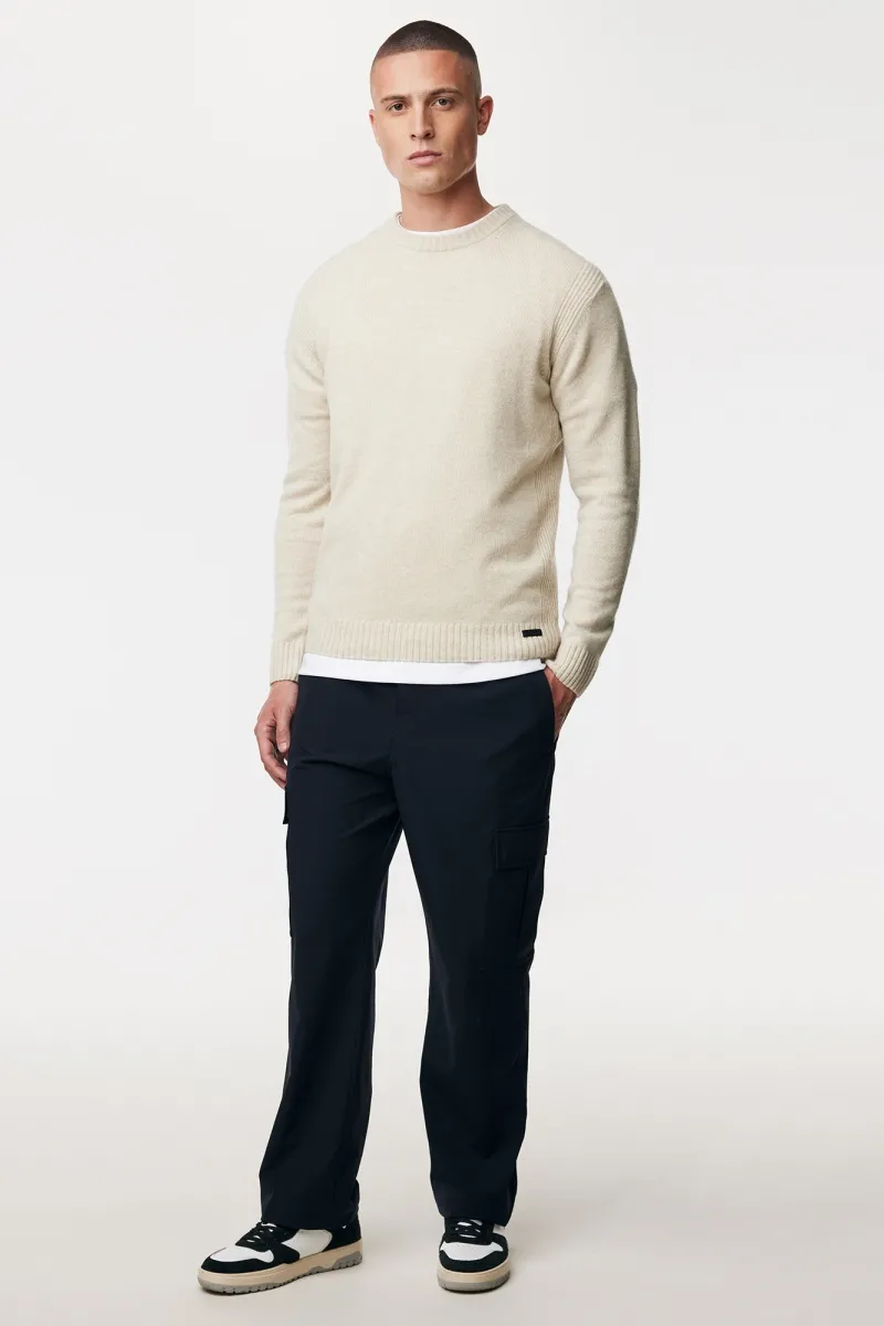 Textured Roundneck | Gebroken wit