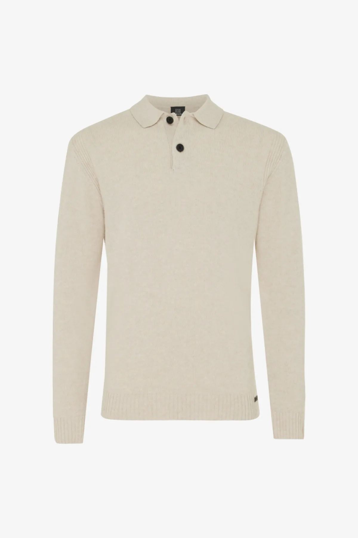 Textured Polo Button | Gebroken wit