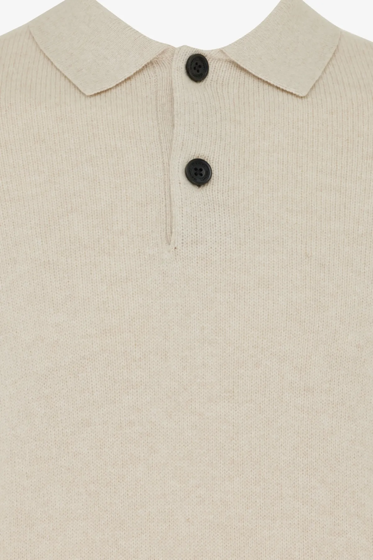 Textured Polo Button | Gebroken wit