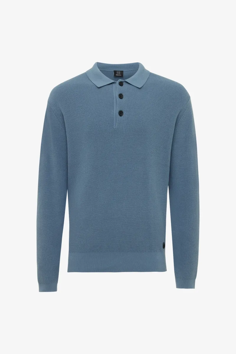 Longsleeve Polo | Lichtblauw