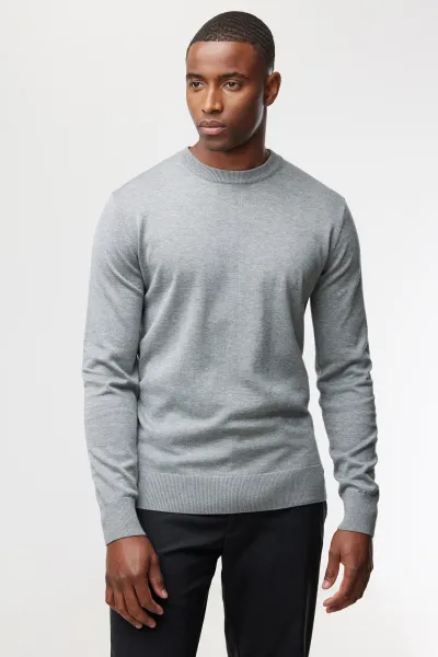 Round Neck Longsleeve | Grijs