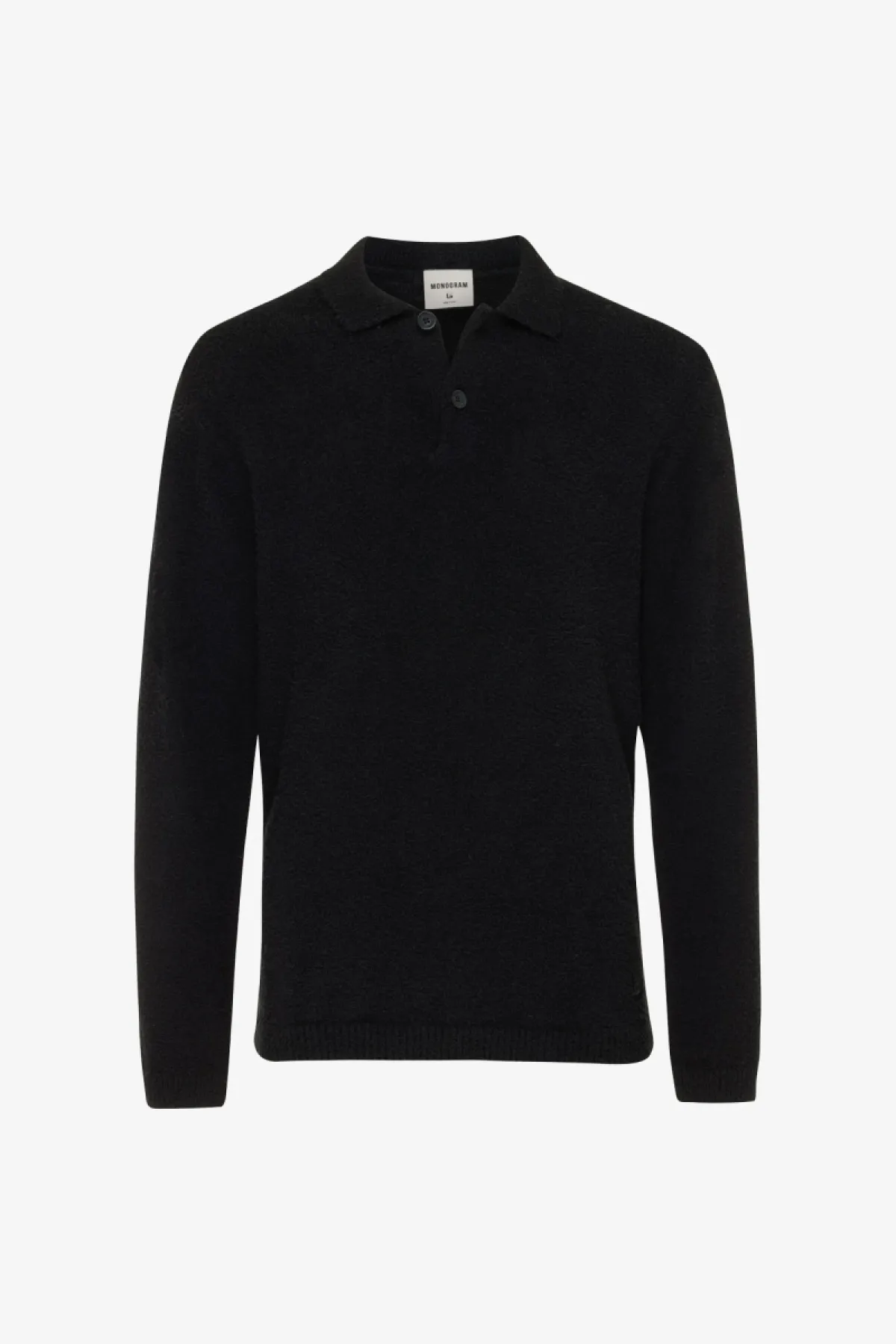 Monogram Longsleeve Polo | Zwart