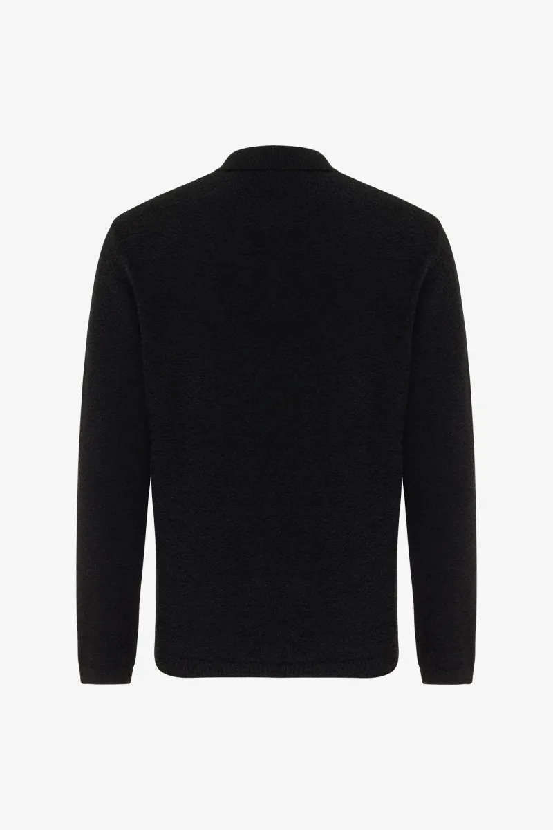 Monogram Longsleeve Polo | Zwart