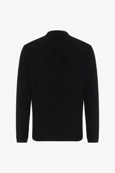 Monogram Longsleeve Polo | Zwart