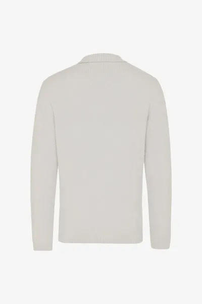 Monogram Longsleeve Polo | Gebroken wit