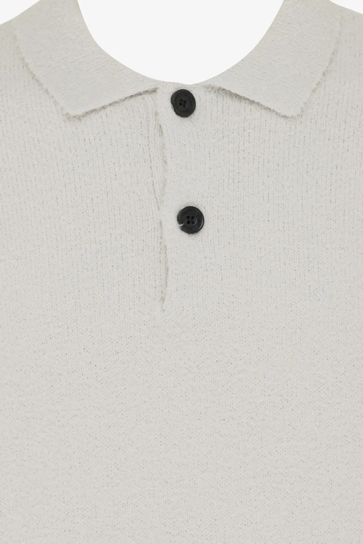 Monogram Longsleeve Polo | Gebroken wit