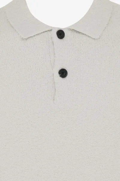 Monogram Longsleeve Polo | Gebroken wit